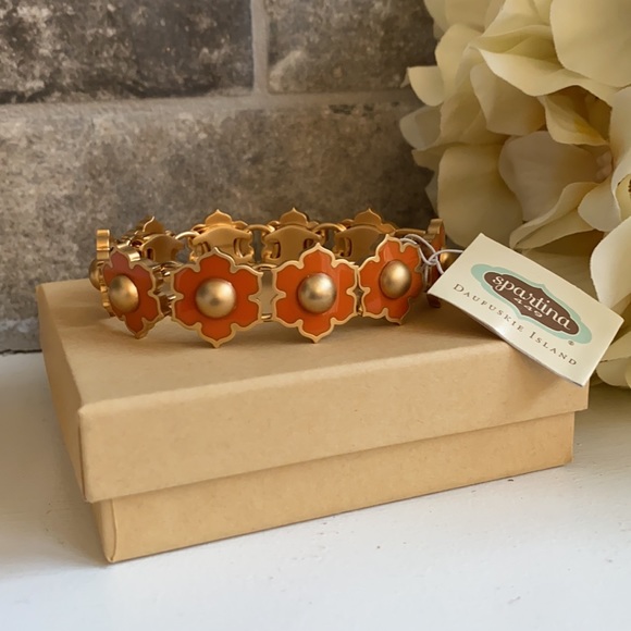 Spartina 449 Jewelry - Spartina 449 Orange and Gold Magnolia Link Bracelet
